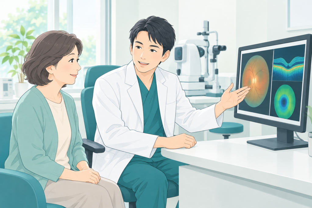 医師が患者に検査結果を説明する様子