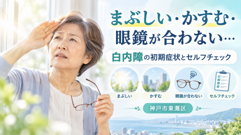 まぶしい・かすむ・眼鏡が合わない…白内障の初期症状とセルフチェック【神戸市東灘区】